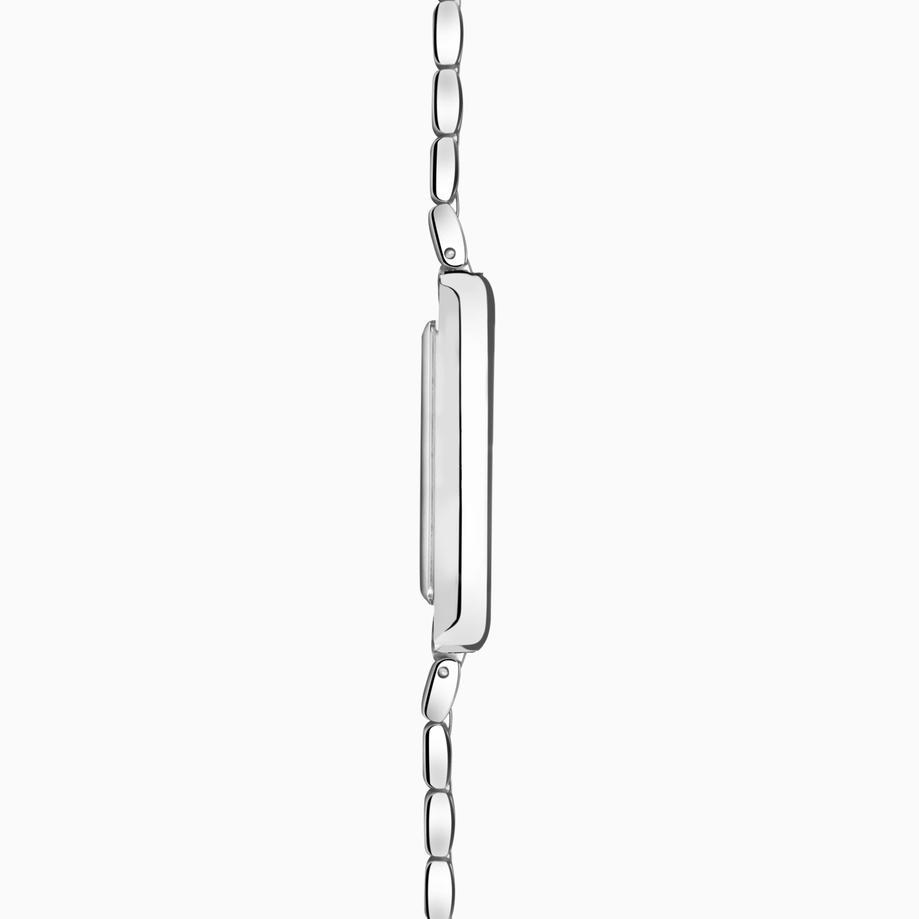 Accurist Accurist Rectangle Ladies Watch | Silver Case & Stainless Steel Bracelet With White Dial | 26mm