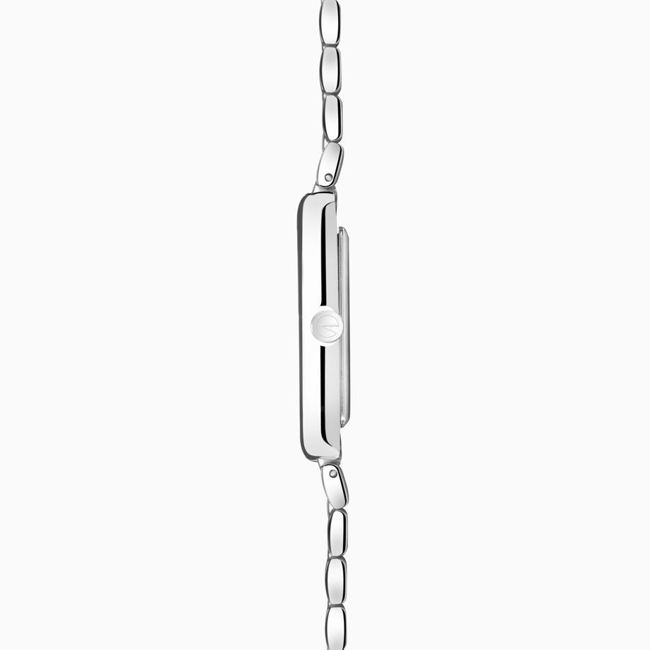 Accurist Accurist Rectangle Ladies Watch | Silver Case & Stainless Steel Bracelet With White Dial | 26mm