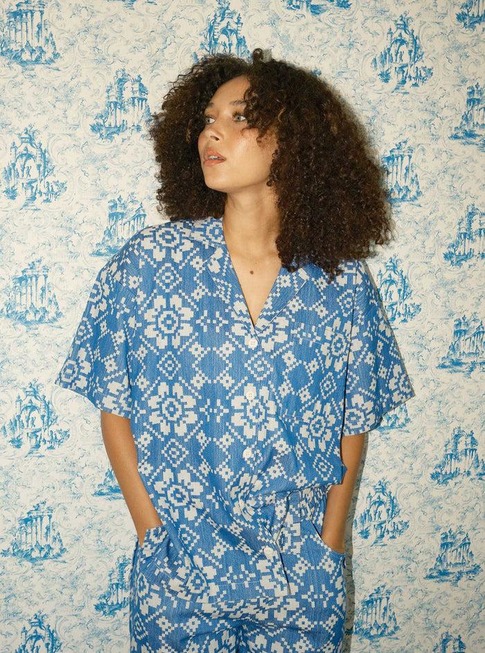 ace & jig bobby shirt | spring 25 | blue pastime