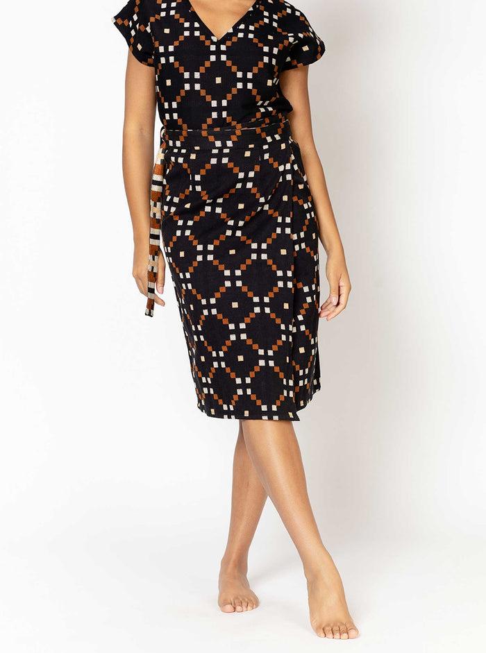 ace & jig reversible wrap skirt | fall 24 | evening