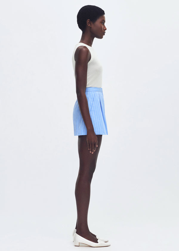 Adam Lippes Ayla Short Pale Blue/White