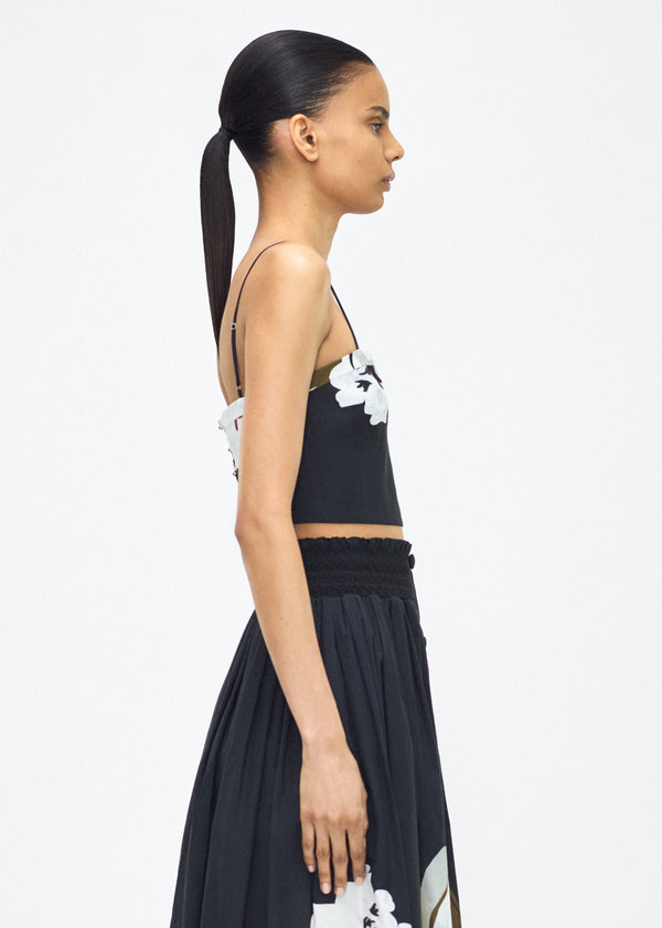 Adam Lippes Bex Top Black/White Floral