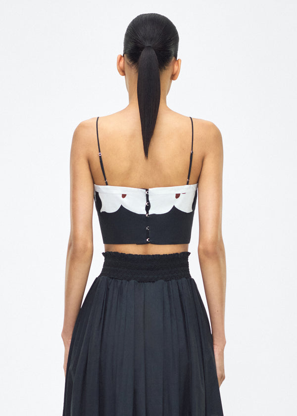 Adam Lippes Bex Top Black/White Floral