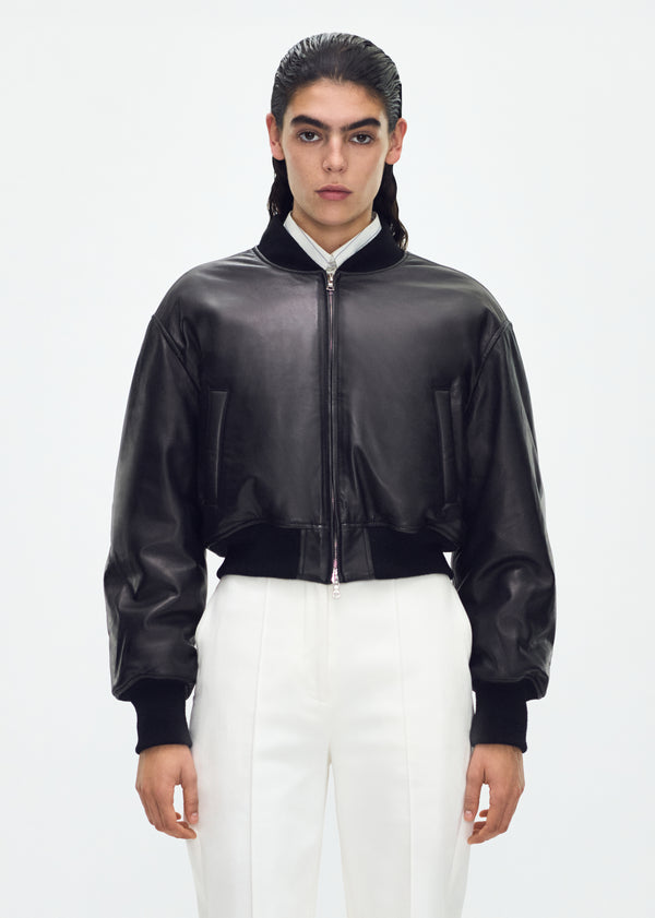 adam lippes bomber jacket Black