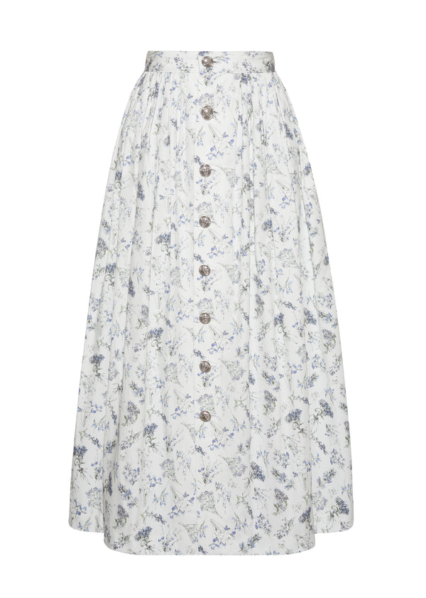 Adam Lippes Bryce Skirt Blue Floral