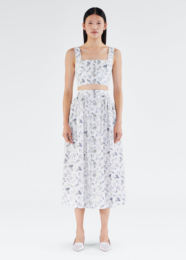 adam lippes bryce skirt Blue Floral