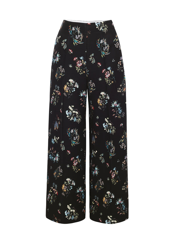 Adam Lippes Callen Pant Black Floral