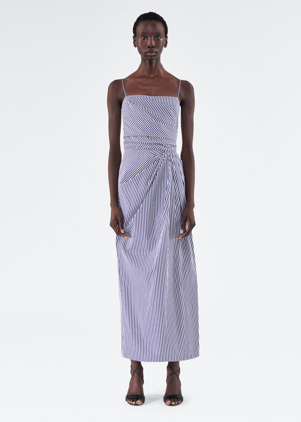 adam lippes cari dress Navy/White