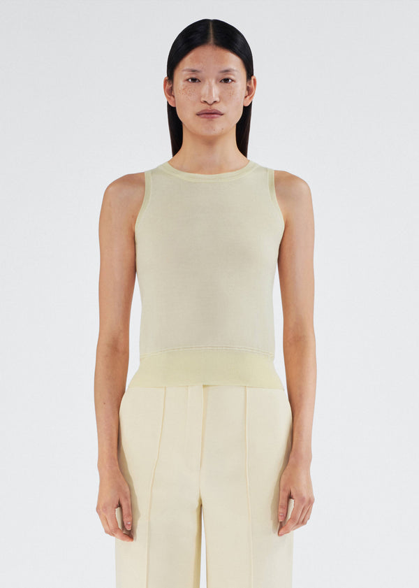 adam lippes cashmere silk shell Beurre