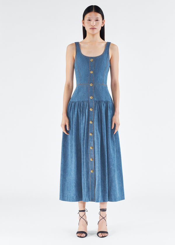 adam lippes cassie dress Stone Wash