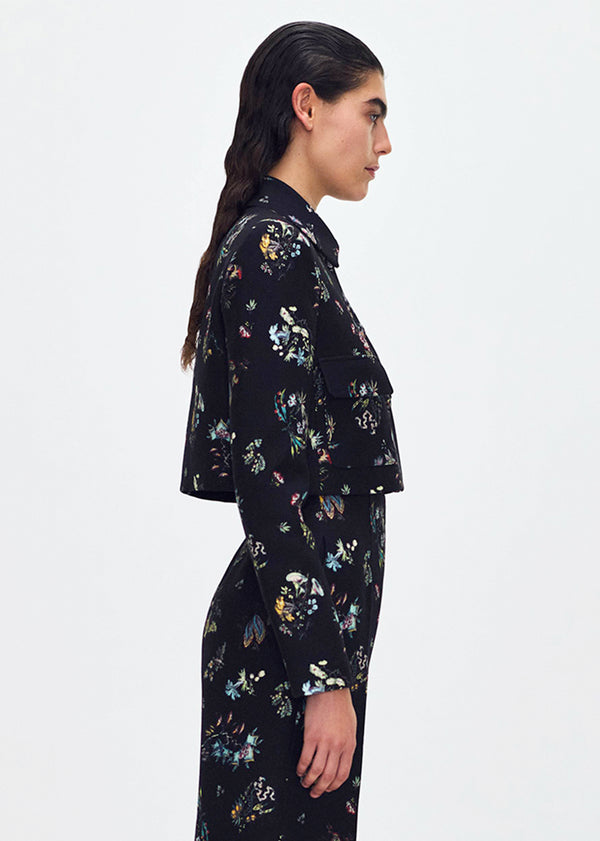 Adam Lippes Cecil Jacket Black Floral