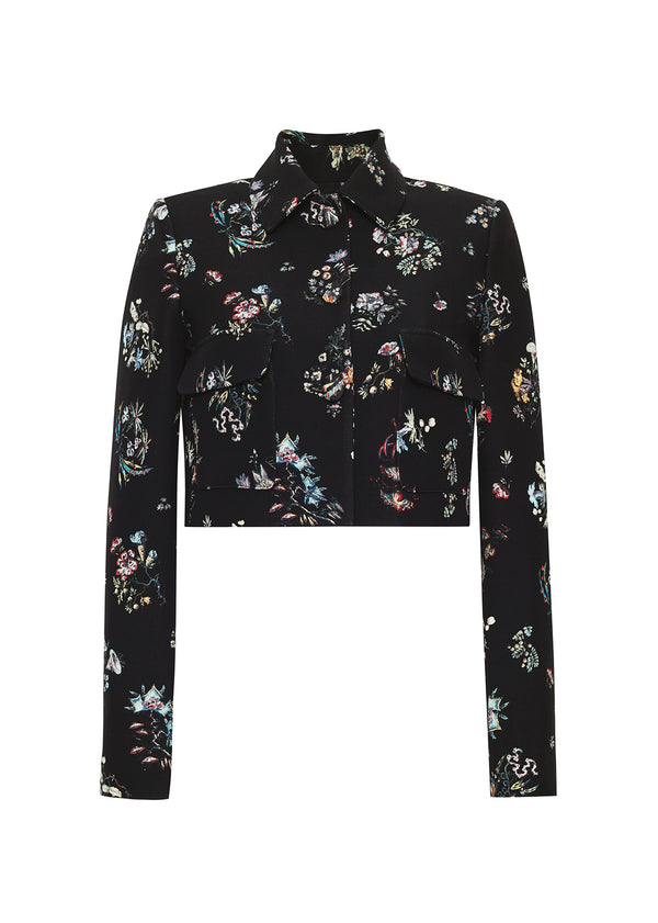 Adam Lippes Cecil Jacket Black Floral