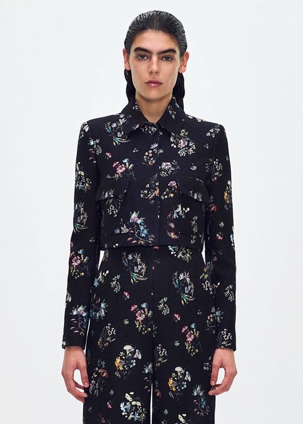 adam lippes cecil jacket Black Floral