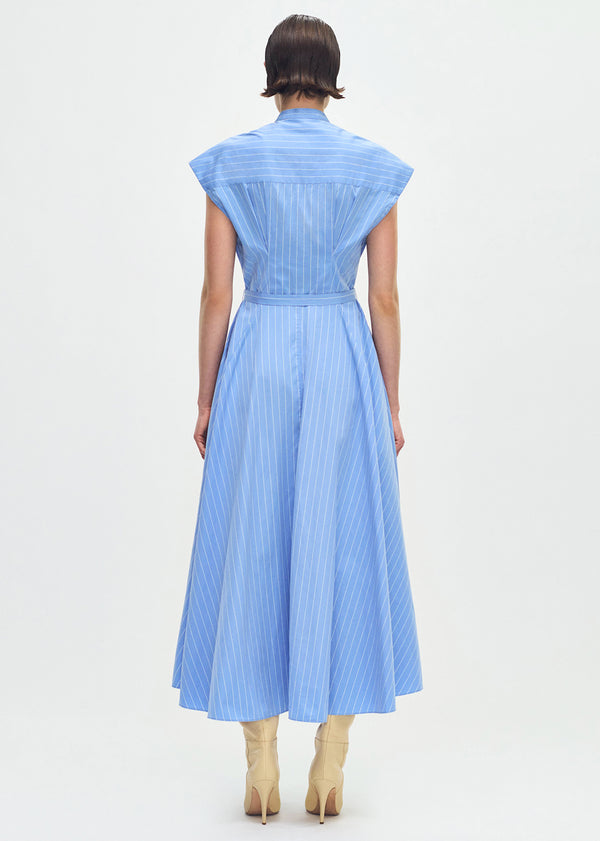 Adam Lippes Dejeuner Dress Pale Blue/White