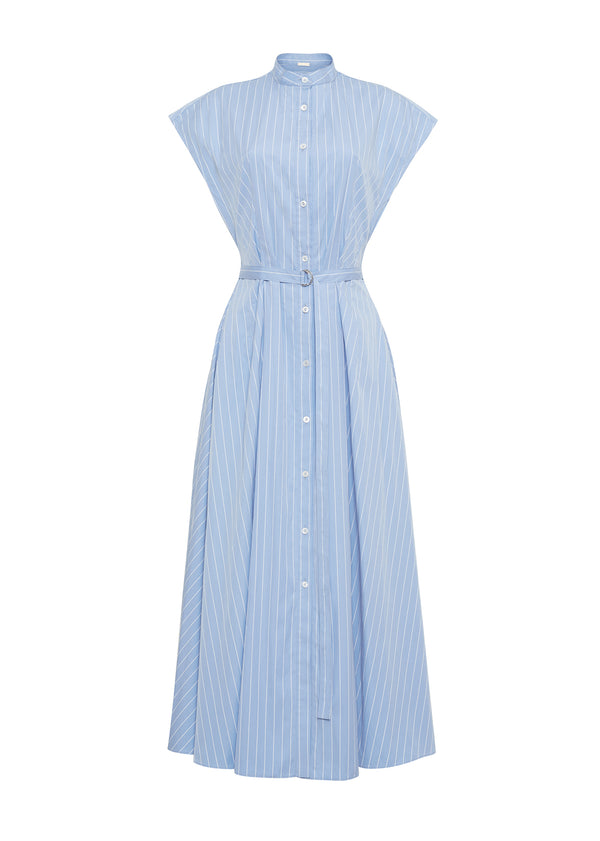 Adam Lippes Dejeuner Dress Pale Blue/White