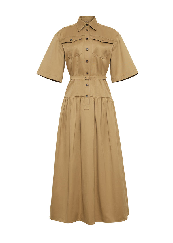 Adam Lippes Edie Dress Khaki