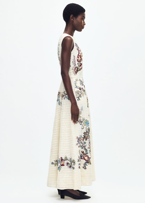 Adam Lippes Embroidered Eloise Dress Ecru Multi