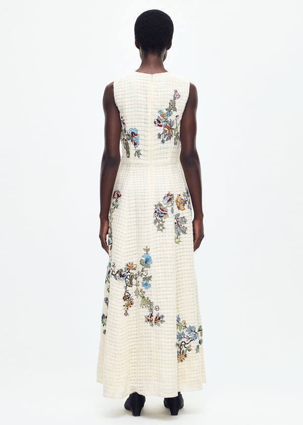 Adam Lippes Embroidered Eloise Dress Ecru Multi