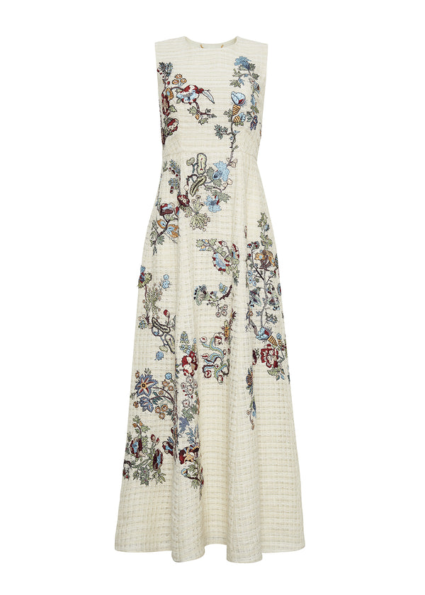 Adam Lippes Embroidered Eloise Dress Ecru Multi