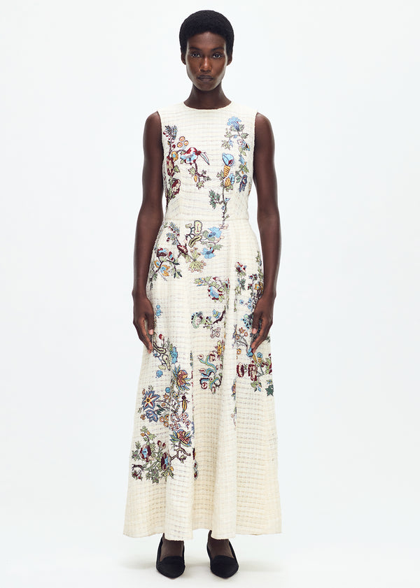 adam lippes embroidered eloise dress Ecru Multi