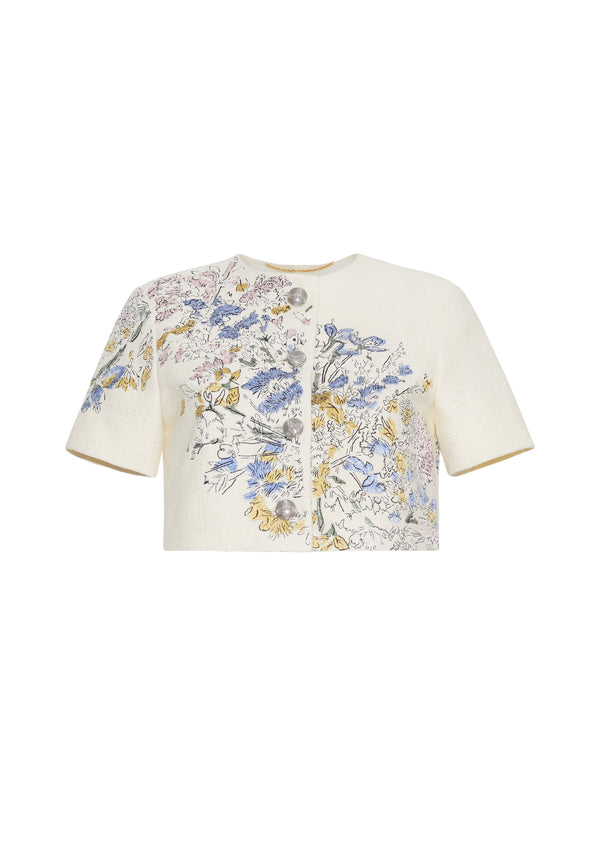 Adam Lippes Embroidered Jacket Floral Multi