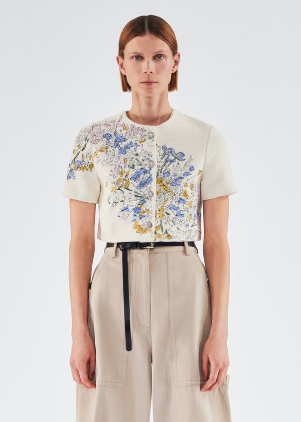 adam lippes embroidered jacket Floral Multi