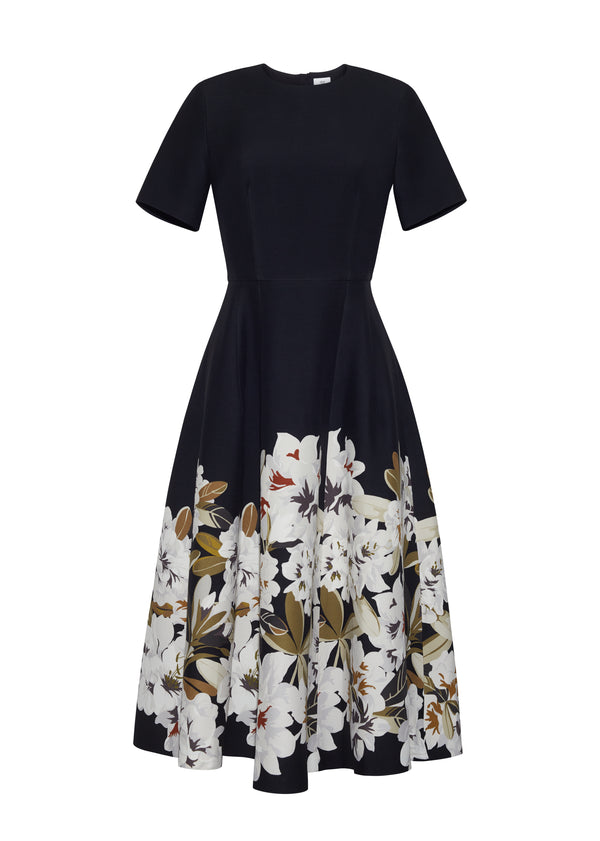 Adam Lippes Evangeline Dress Black/White Floral