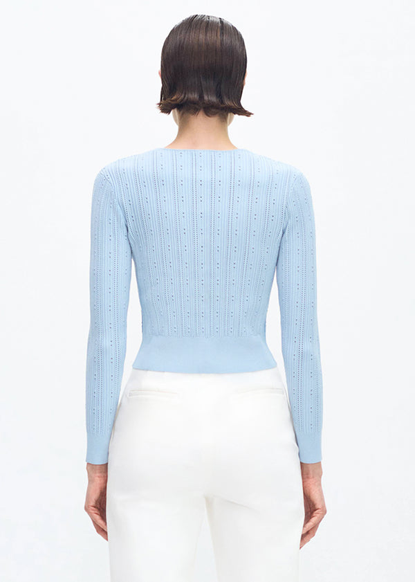 Adam Lippes Faye Cardigan Mist