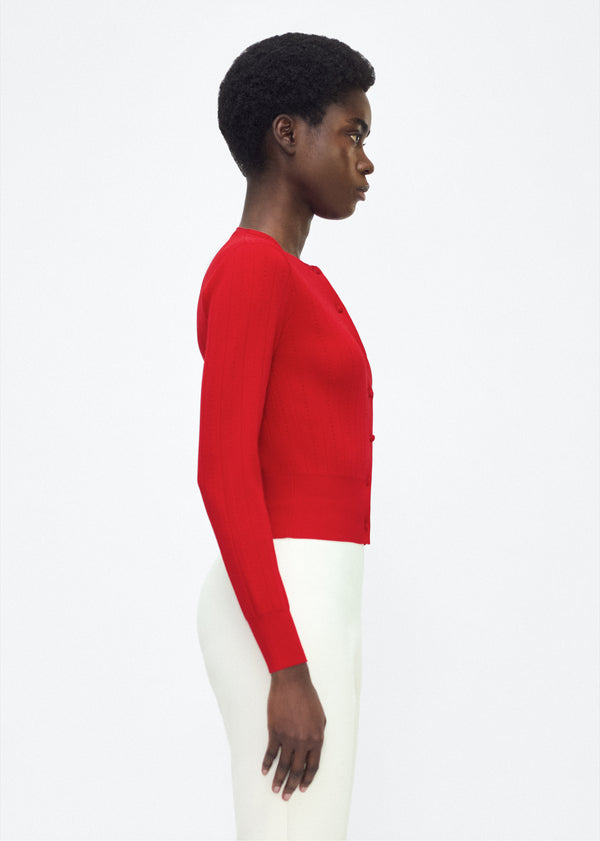 Adam Lippes Faye Cardigan Poppy