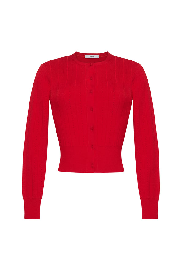 Adam Lippes Faye Cardigan Poppy