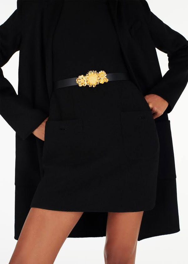 adam lippes floral garland buckle belt Gold