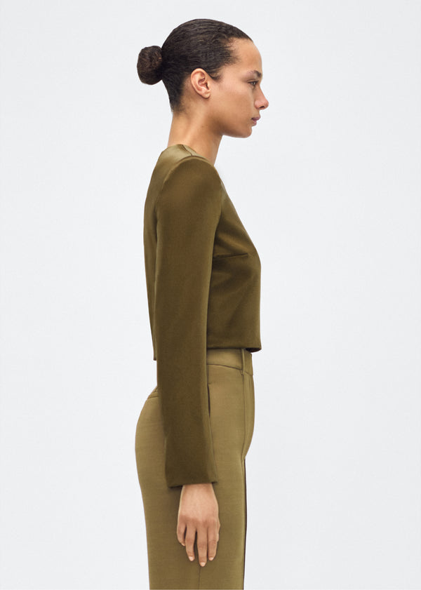 Adam Lippes Keira Top Olive