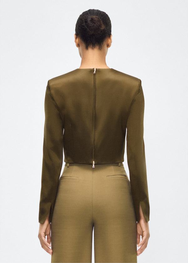 Adam Lippes Keira Top Olive