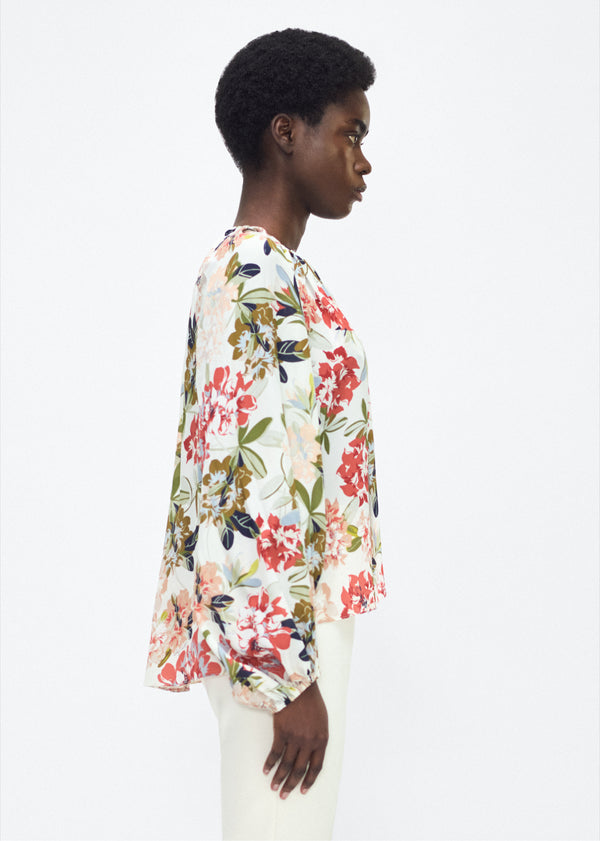Adam Lippes Lottie Top Ivory Multi Floral