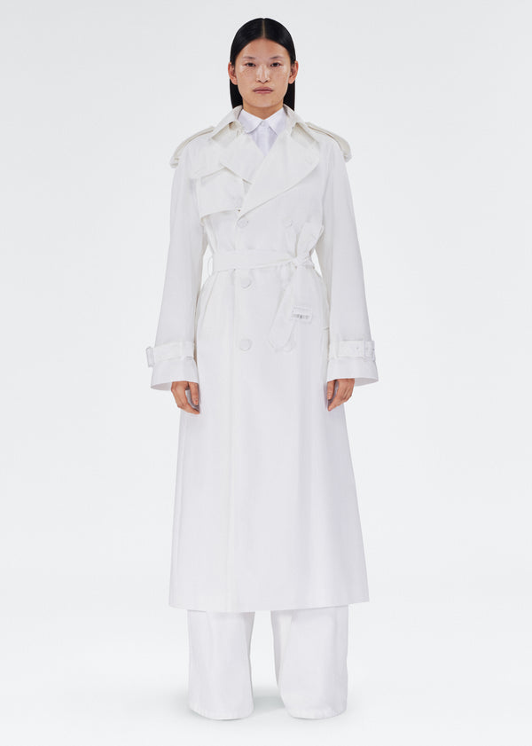 adam lippes monte trench coat White