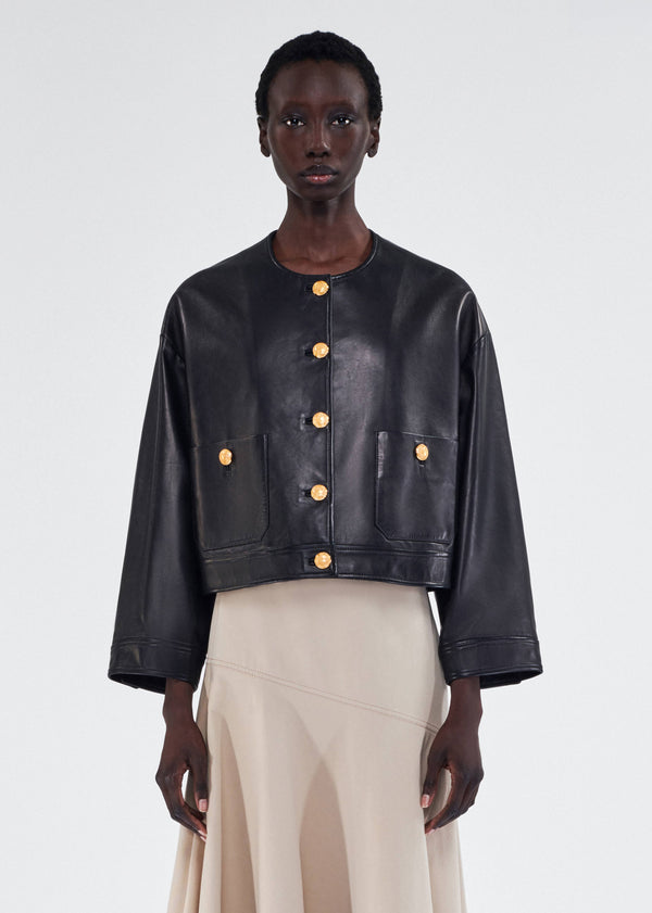 adam lippes nessy jacket Black