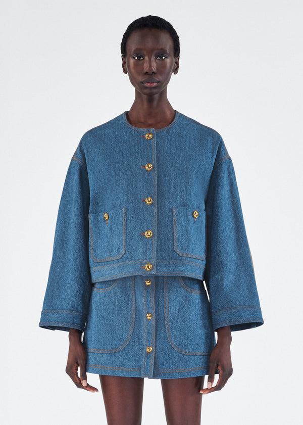 adam lippes nessy jacket Stone Wash
