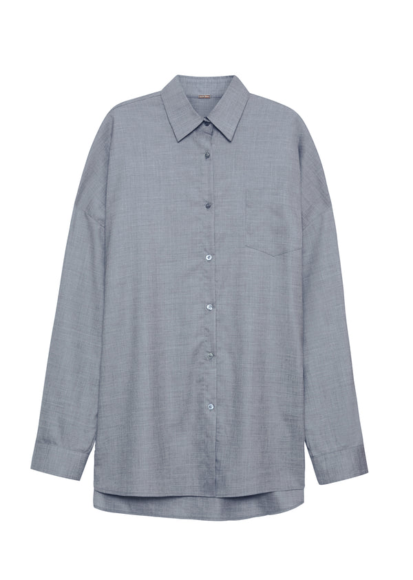 Adam Lippes Perrine Shirt Heather Grey