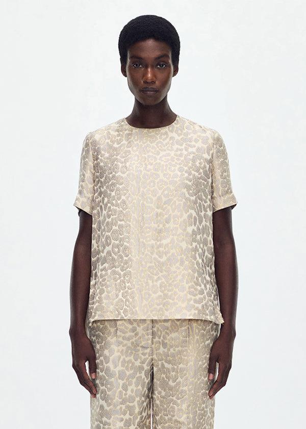 adam lippes pleat back top Pale Grey Multi