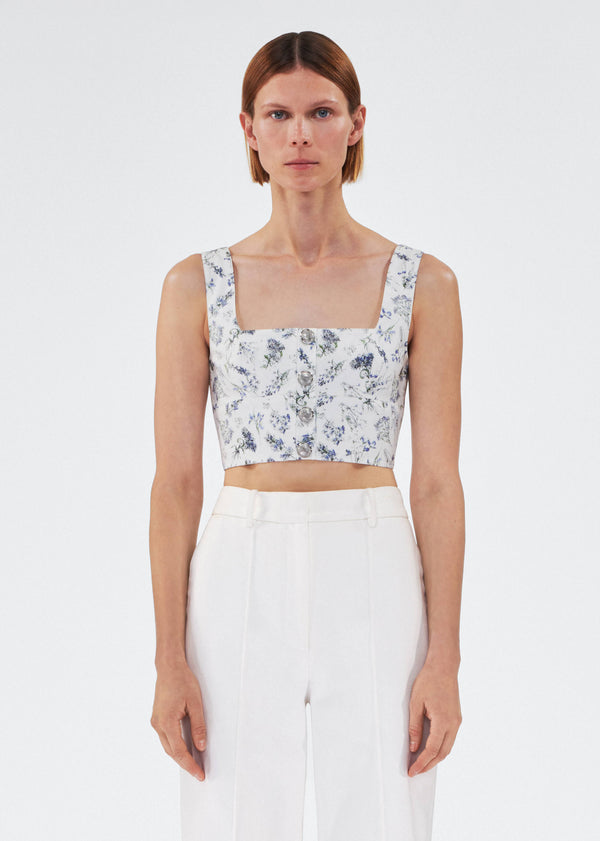 adam lippes quinn top Blue Floral