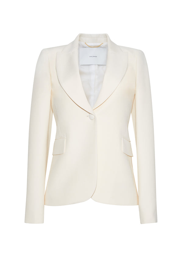 Adam Lippes Single Breasted Blazer Ivory