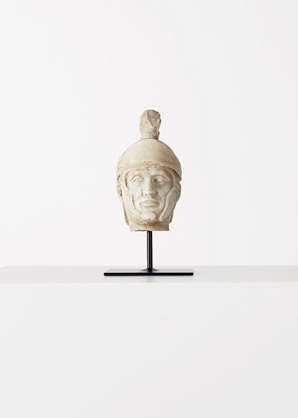 adam lippes grand tour model of a small head of a roman soldier