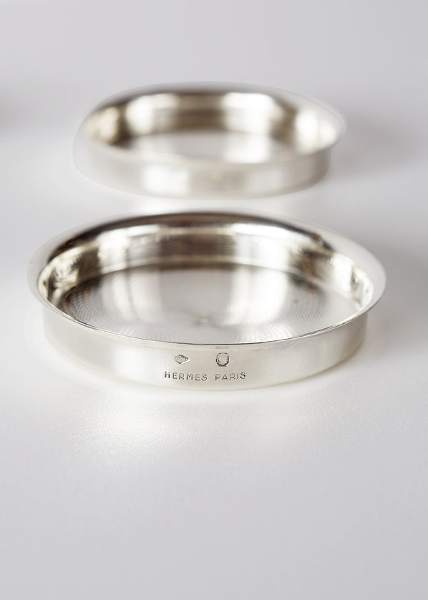 Adam Lippes Hermes Set Of Six Silver Ashtrays Or Cup Saucers 20th C