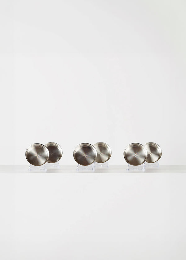 adam lippes hermes set of six silver ashtrays or cup saucers 20th c