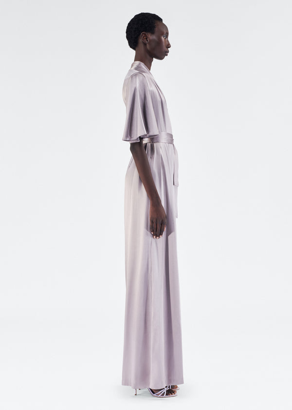 Adam Lippes Nansi Jumpsuit With Sleeve Smokey Amethyst