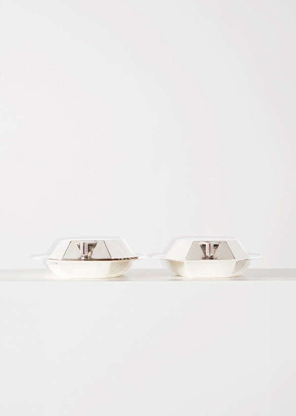 Adam Lippes Pair Of Large Art Deco Dishes And Covers