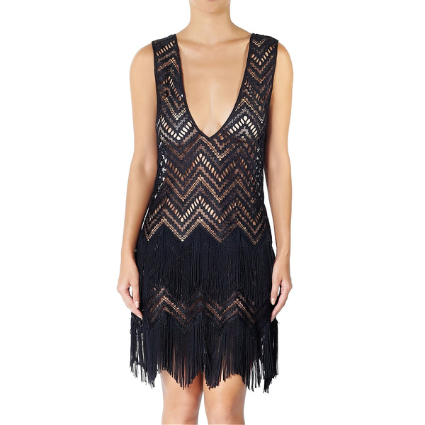 addiction lingerie RAFFAELA D'ANGELO MACRAME FRINGE DRESS