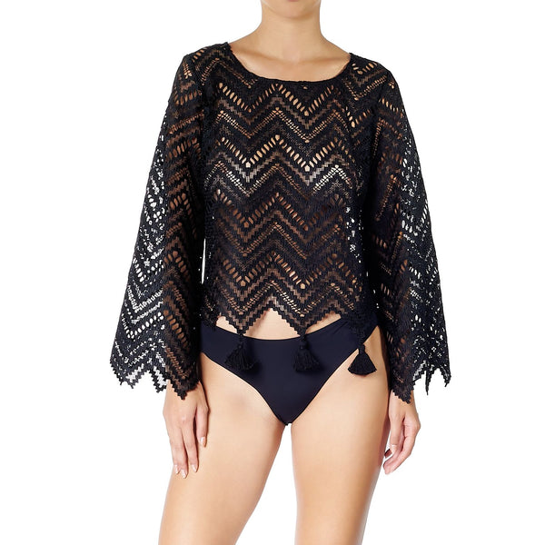 addiction lingerie RAFFAELA D'ANGELO MACRAME LONG SLEEVE TOP