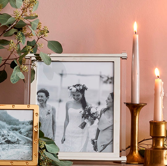 Addison Ross Acrylic & Silver Pillar Photo Frame