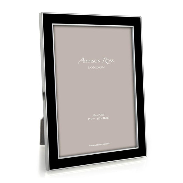addison ross Black Enamel & Silver Frame